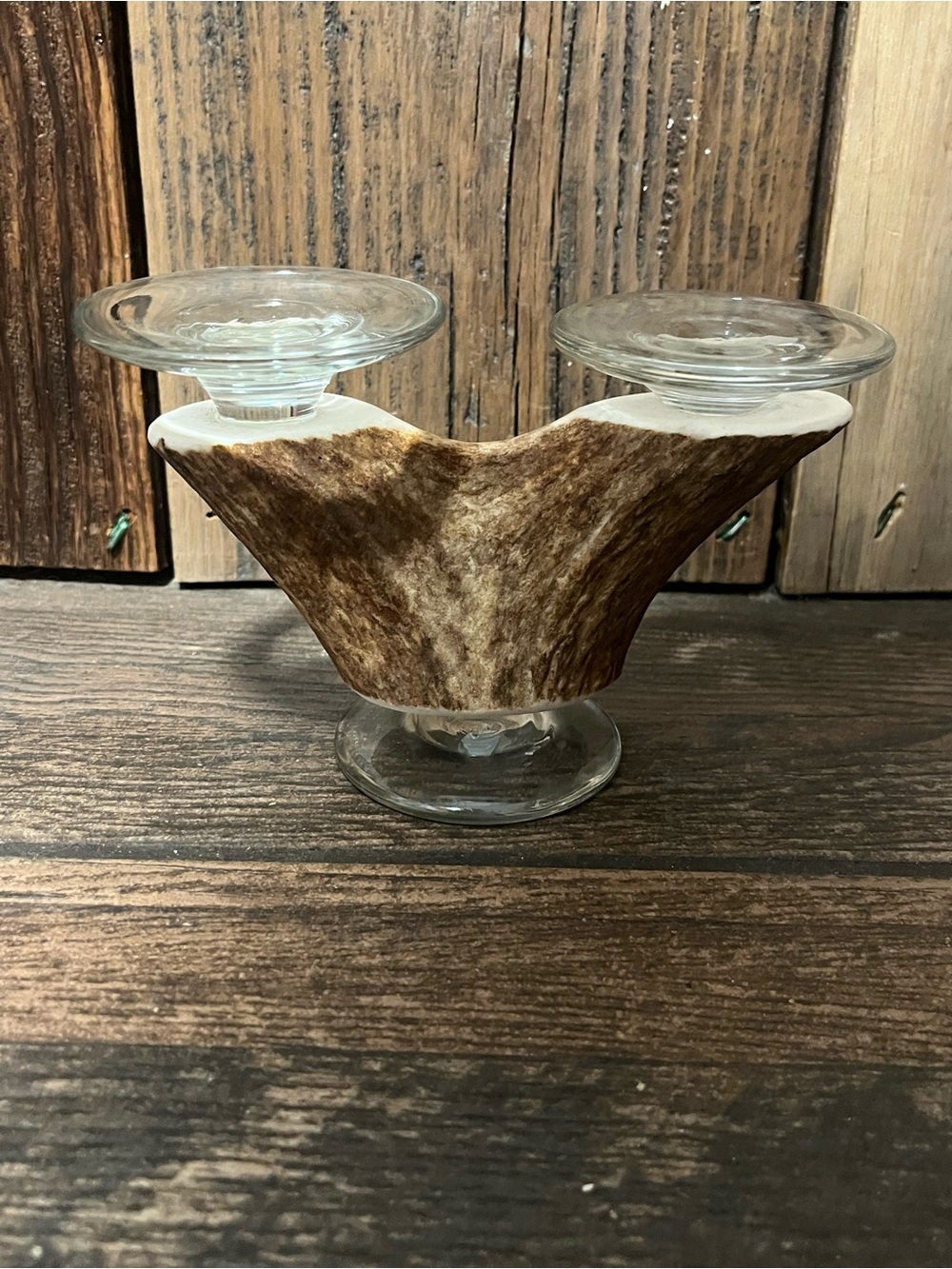 Genuine antler candle holder